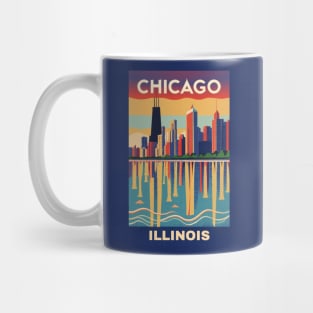 A Vintage Travel Art of Chicago - Illinois - US Mug